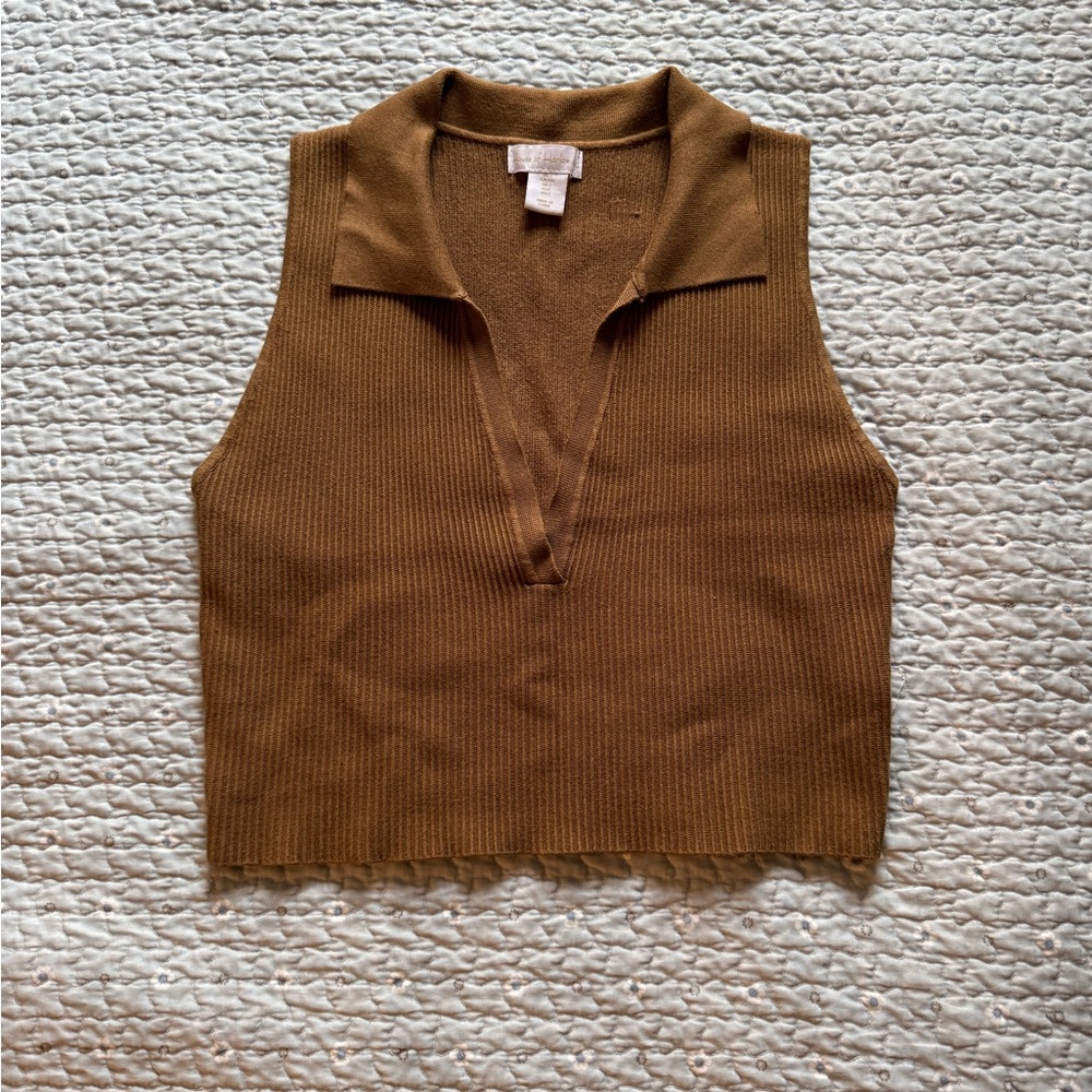 House of Harlow 1960 Tan Knit Tank Top